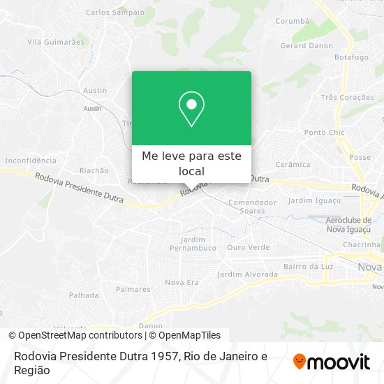 Rodovia Presidente Dutra 1957 mapa