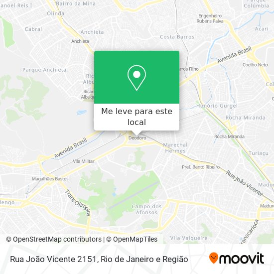 Rua João Vicente 2151 mapa