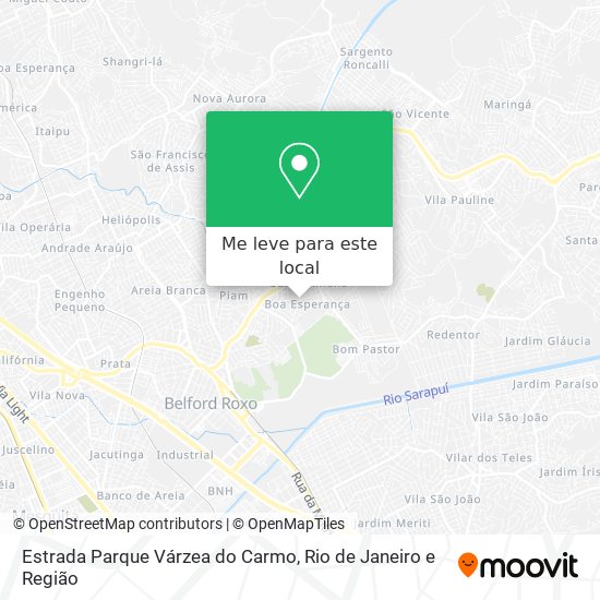 Estrada Parque Várzea do Carmo mapa