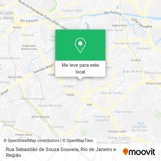 Rua Sebastião de Souza Gouveia mapa