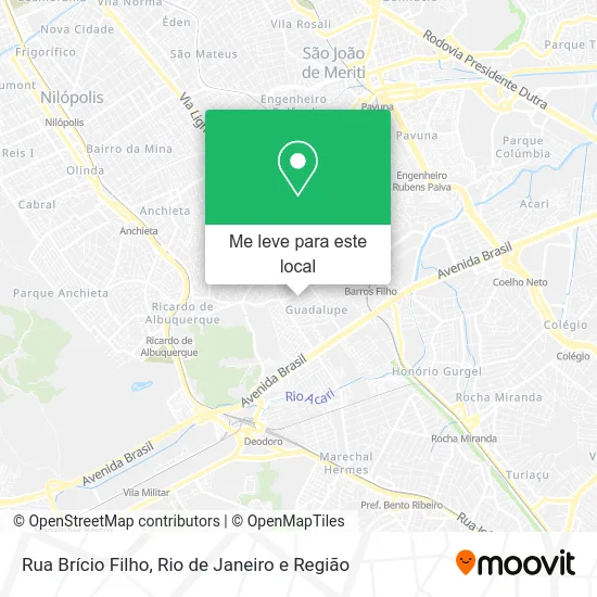 Rua Brício Filho mapa