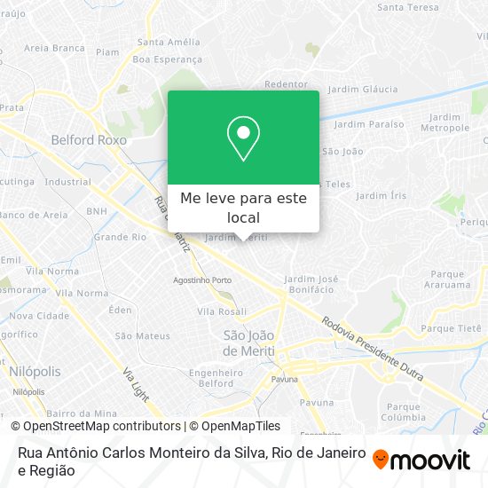 Rua Antônio Carlos Monteiro da Silva mapa