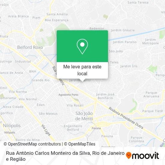 Rua Antônio Carlos Monteiro da Silva mapa