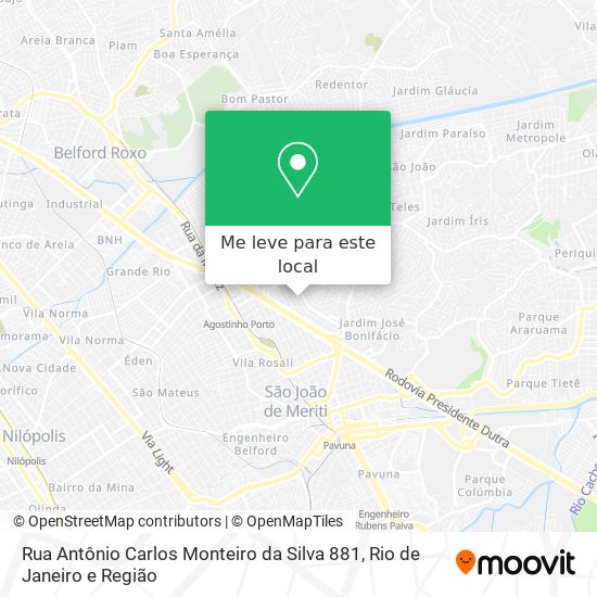 Rua Antônio Carlos Monteiro da Silva 881 mapa