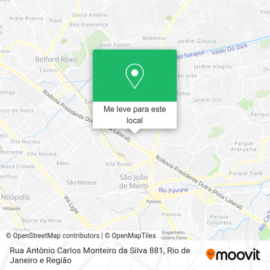 Rua Antônio Carlos Monteiro da Silva 881 mapa