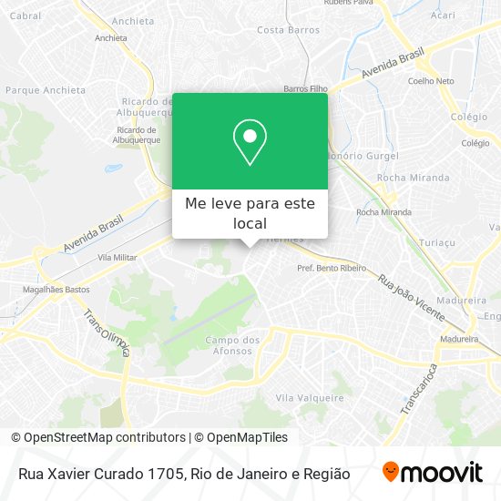 Rua Xavier Curado 1705 mapa