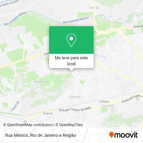 Rua México mapa