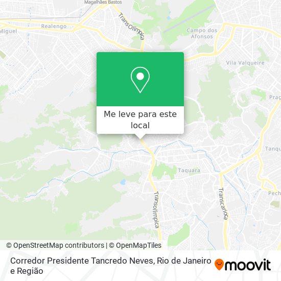 Corredor Presidente Tancredo Neves mapa