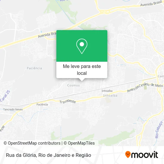 Rua da Glória mapa