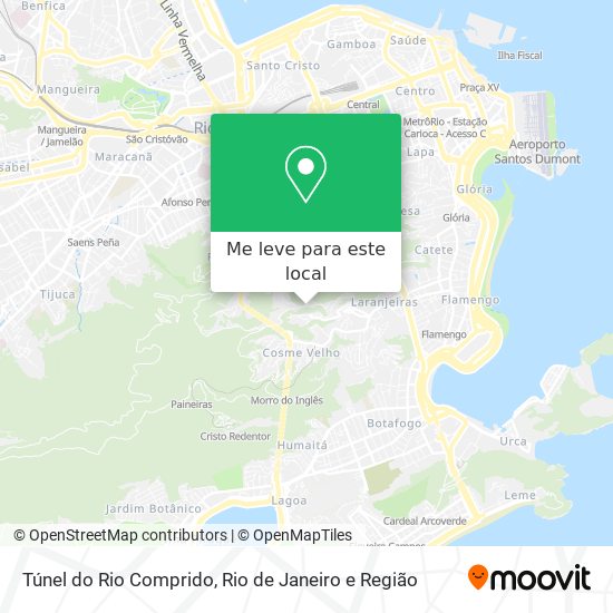 Túnel do Rio Comprido mapa
