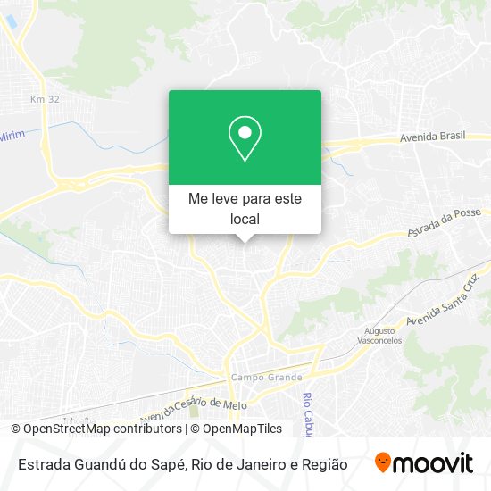 Estrada Guandú do Sapé mapa