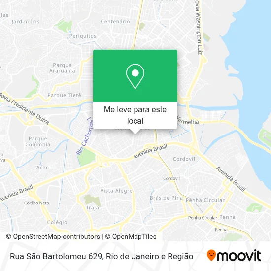 Rua São Bartolomeu 629 mapa