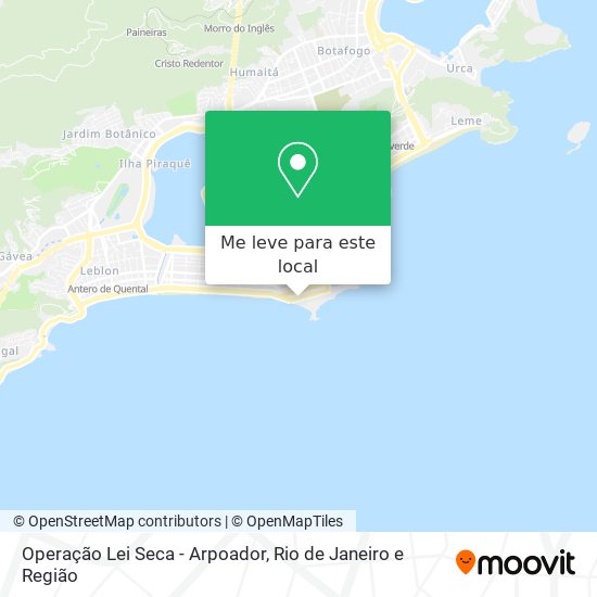 Operação Lei Seca - Arpoador mapa