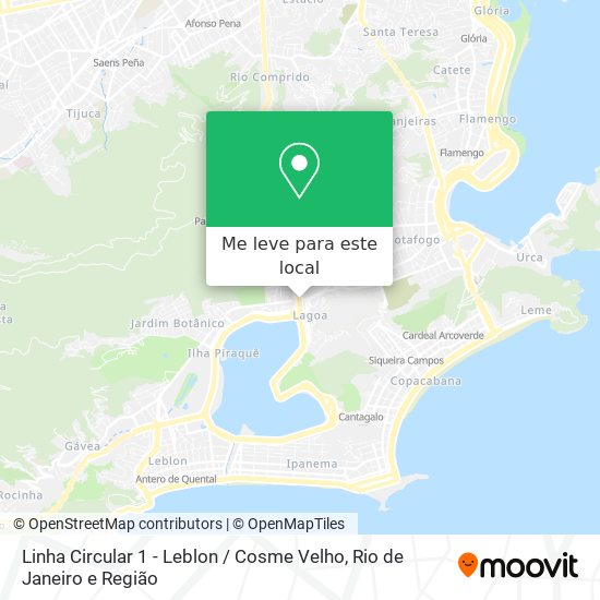 Linha Circular 1 - Leblon / Cosme Velho mapa