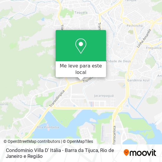 Condomínio Villa D' Itália - Barra da Tijuca mapa