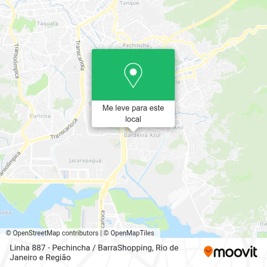 Linha 887 - Pechincha / BarraShopping mapa