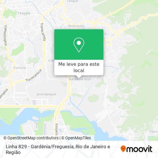 Linha 829 - Gardênia/Freguesia mapa