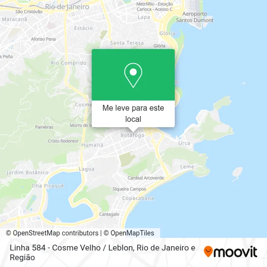 Linha 584 - Cosme Velho / Leblon mapa