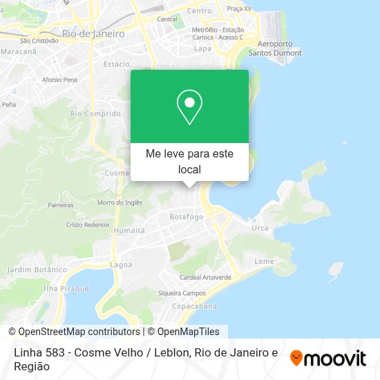 Linha 583 - Cosme Velho / Leblon mapa