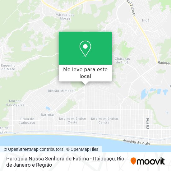 Paróquia Nossa Senhora de Fátima -  Itaipuaçu mapa