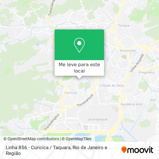 Linha 856 - Curicica / Taquara mapa