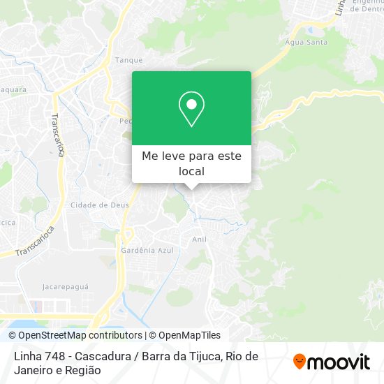 Linha 748 - Cascadura / Barra da Tijuca mapa