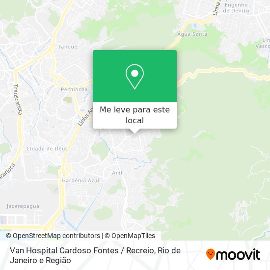Van Hospital Cardoso Fontes / Recreio mapa