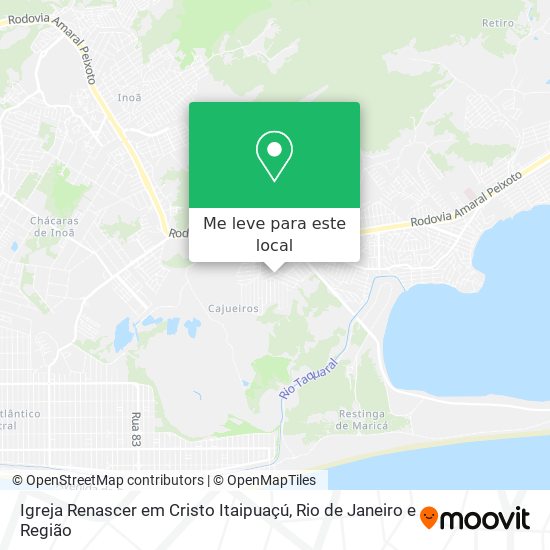 Igreja Renascer em Cristo Itaipuaçú mapa