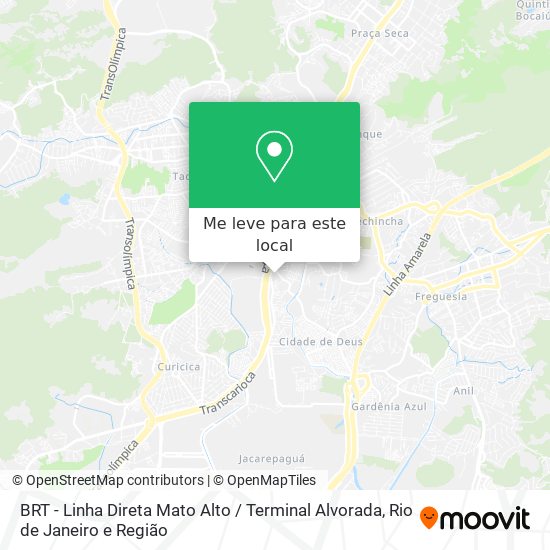 BRT - Linha Direta Mato Alto / Terminal Alvorada mapa