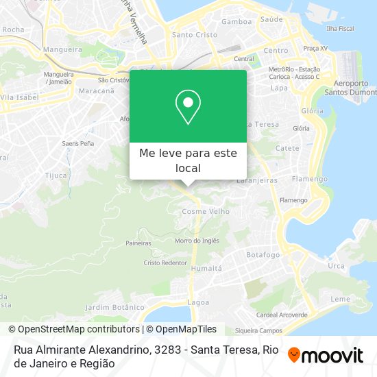 Rua Almirante Alexandrino, 3283 - Santa Teresa mapa