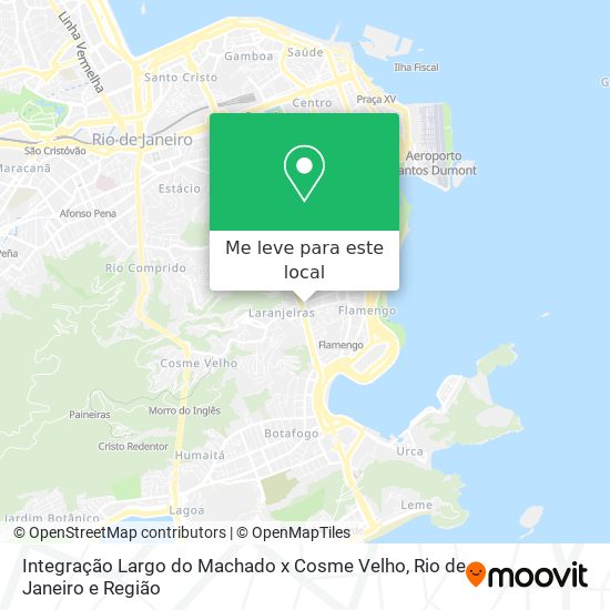 Integração Largo do Machado x Cosme Velho mapa