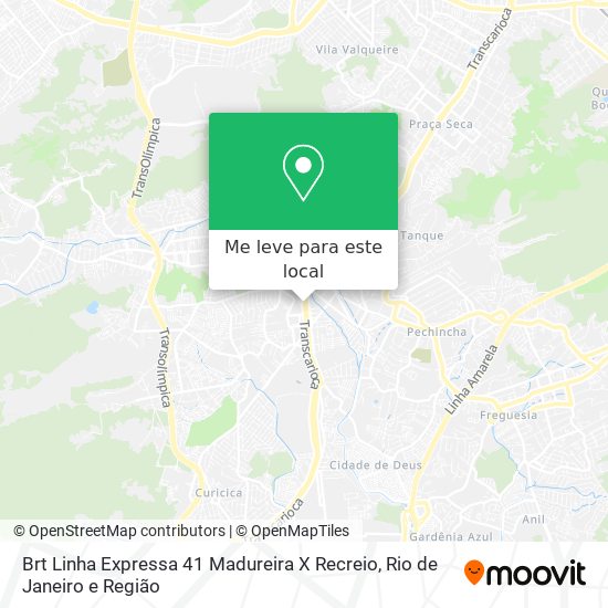 Brt Linha Expressa 41 Madureira X Recreio mapa