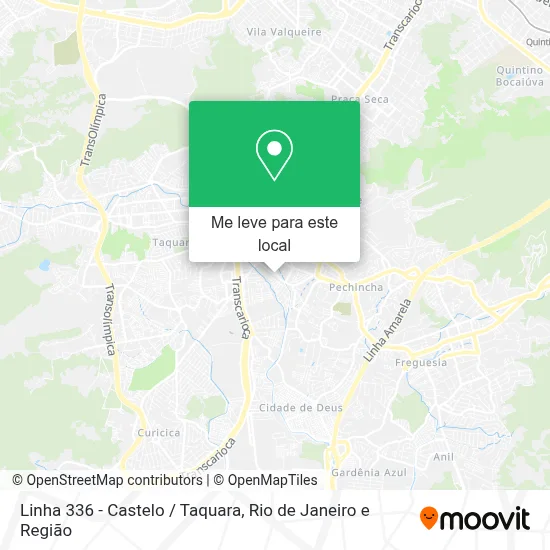 Linha 336 - Castelo / Taquara mapa