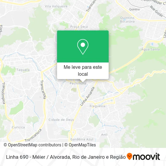 Linha 690 - Méier / Alvorada mapa