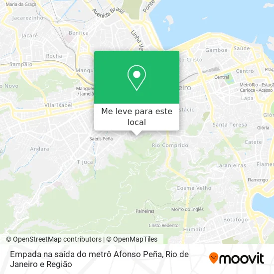 Empada na saída do metrô Afonso Peña mapa