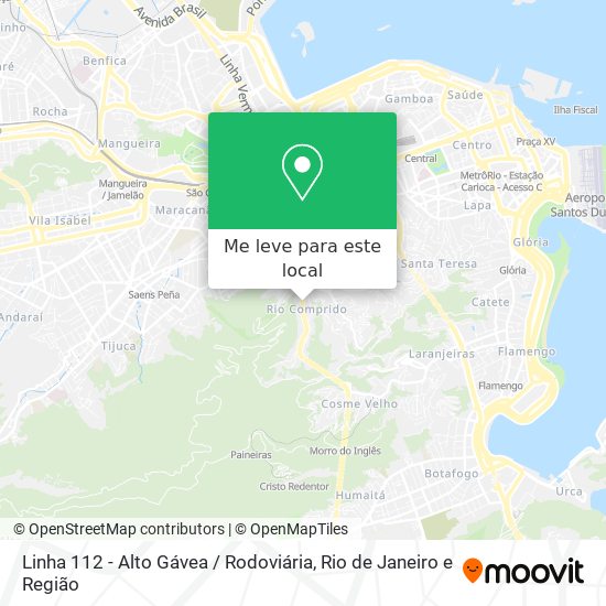 Linha 112 - Alto Gávea / Rodoviária mapa