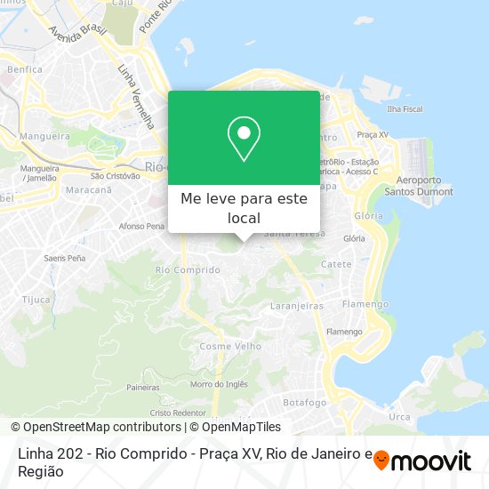 Linha 202 - Rio Comprido - Praça XV mapa