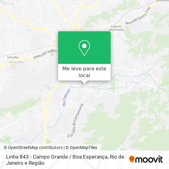 Linha 843 - Campo Grande / Boa Esperança mapa