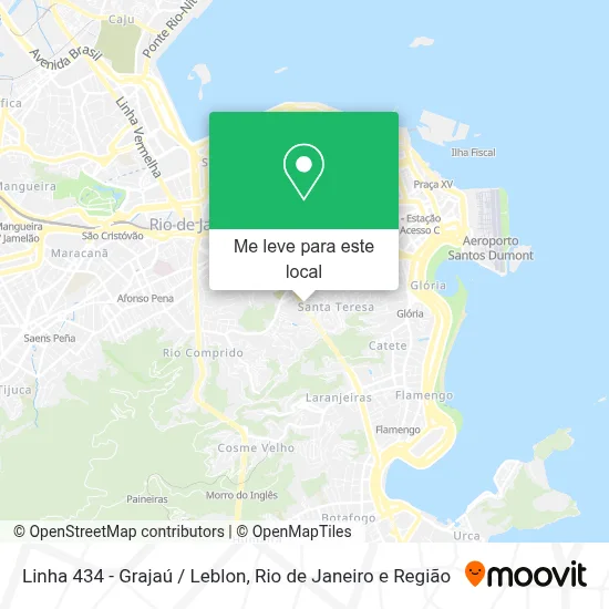 Linha 434 - Grajaú / Leblon mapa