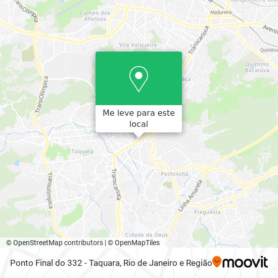 Ponto Final do 332 - Taquara mapa