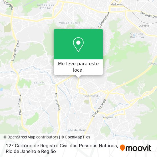 12º Cartório de Registro Civil das Pessoas Naturais mapa