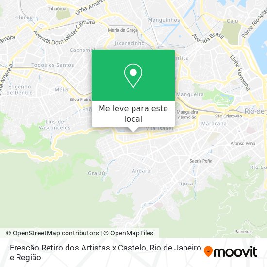 Frescão Retiro dos Artistas x Castelo mapa