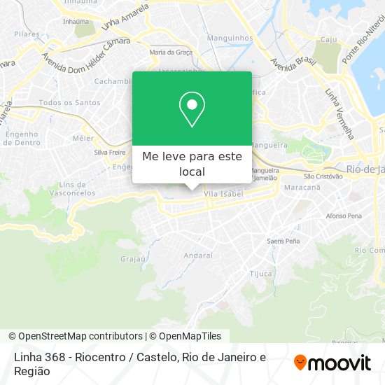 Linha 368 - Riocentro / Castelo mapa