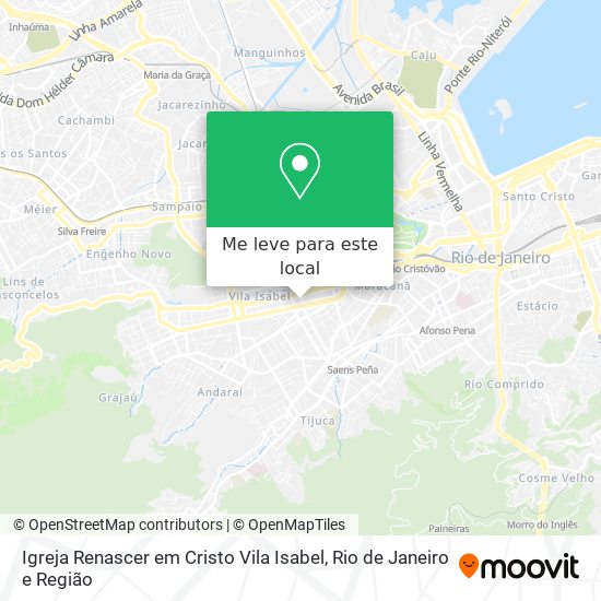 Igreja Renascer em Cristo Vila Isabel mapa