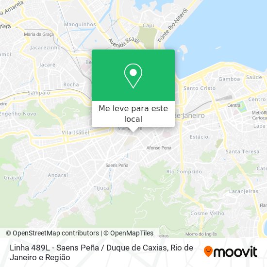 Linha 489L - Saens Peña / Duque de Caxias mapa