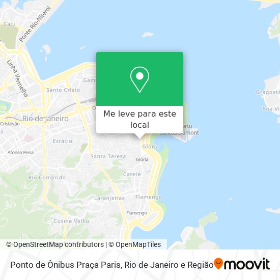 Ponto de Ônibus Praça Paris mapa