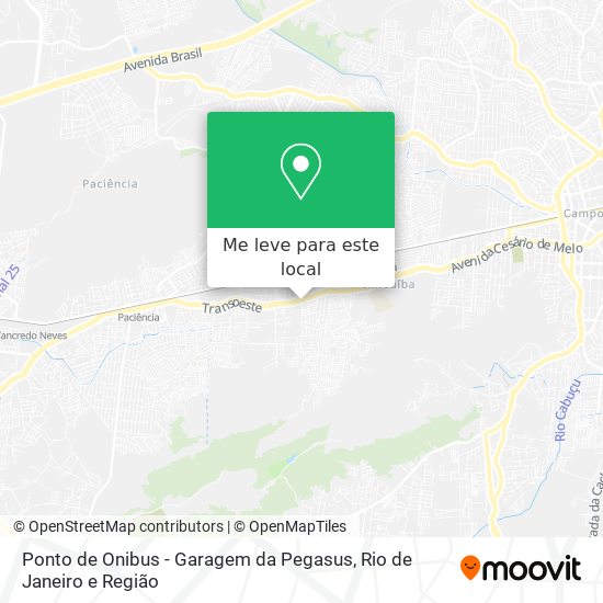 Ponto de Onibus - Garagem da Pegasus mapa