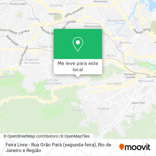 Feira Livre - Rua Grão Pará (segunda-feira) mapa