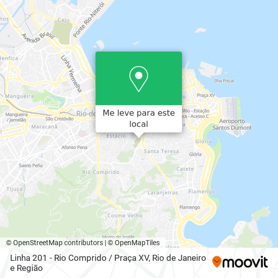 Linha 201 - Rio Comprido / Praça XV mapa