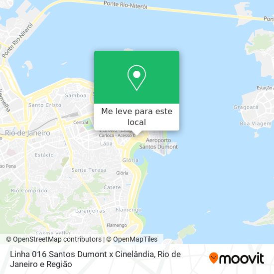 Linha 016 Santos Dumont x Cinelândia mapa
